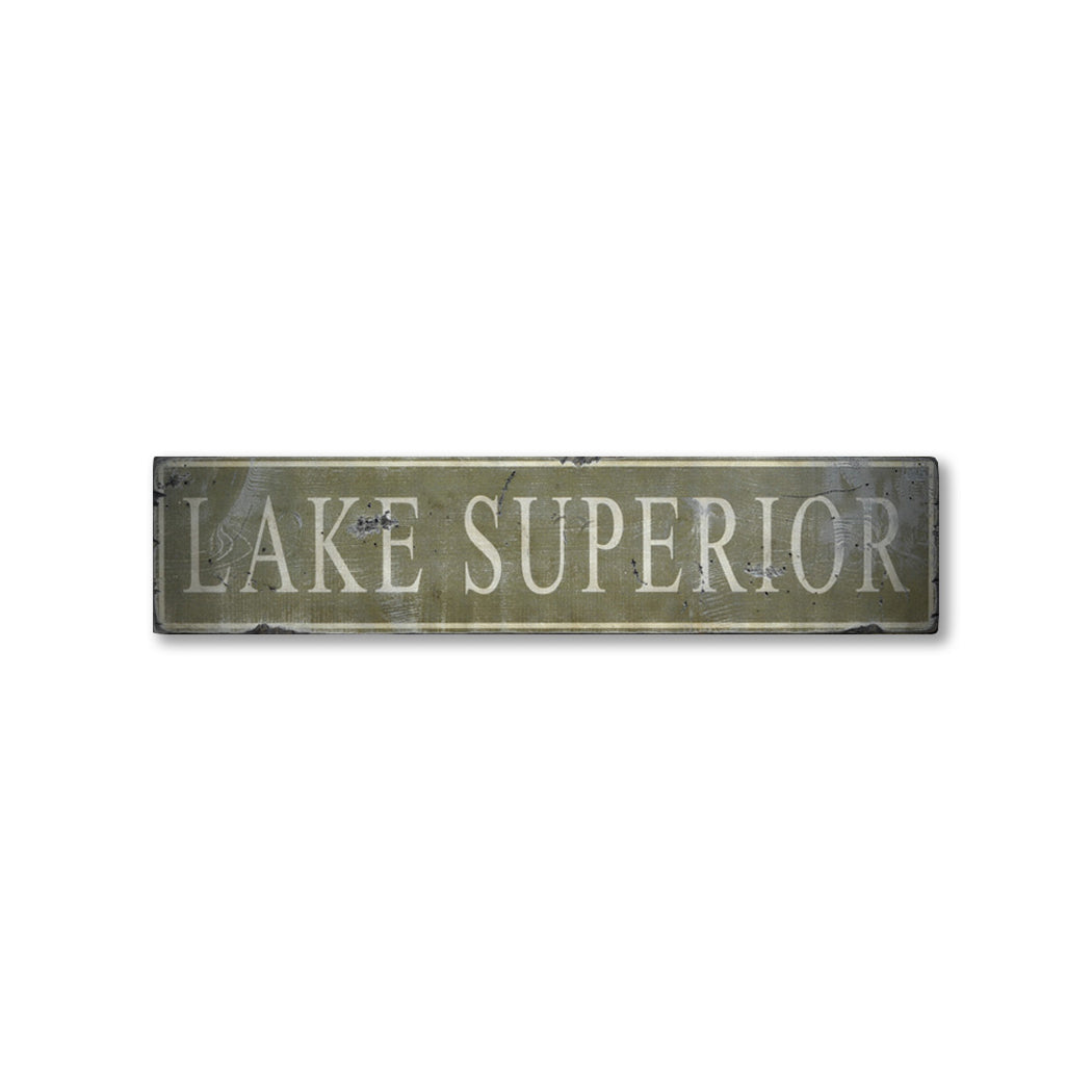 Lake Superior Rustic Wood Sign