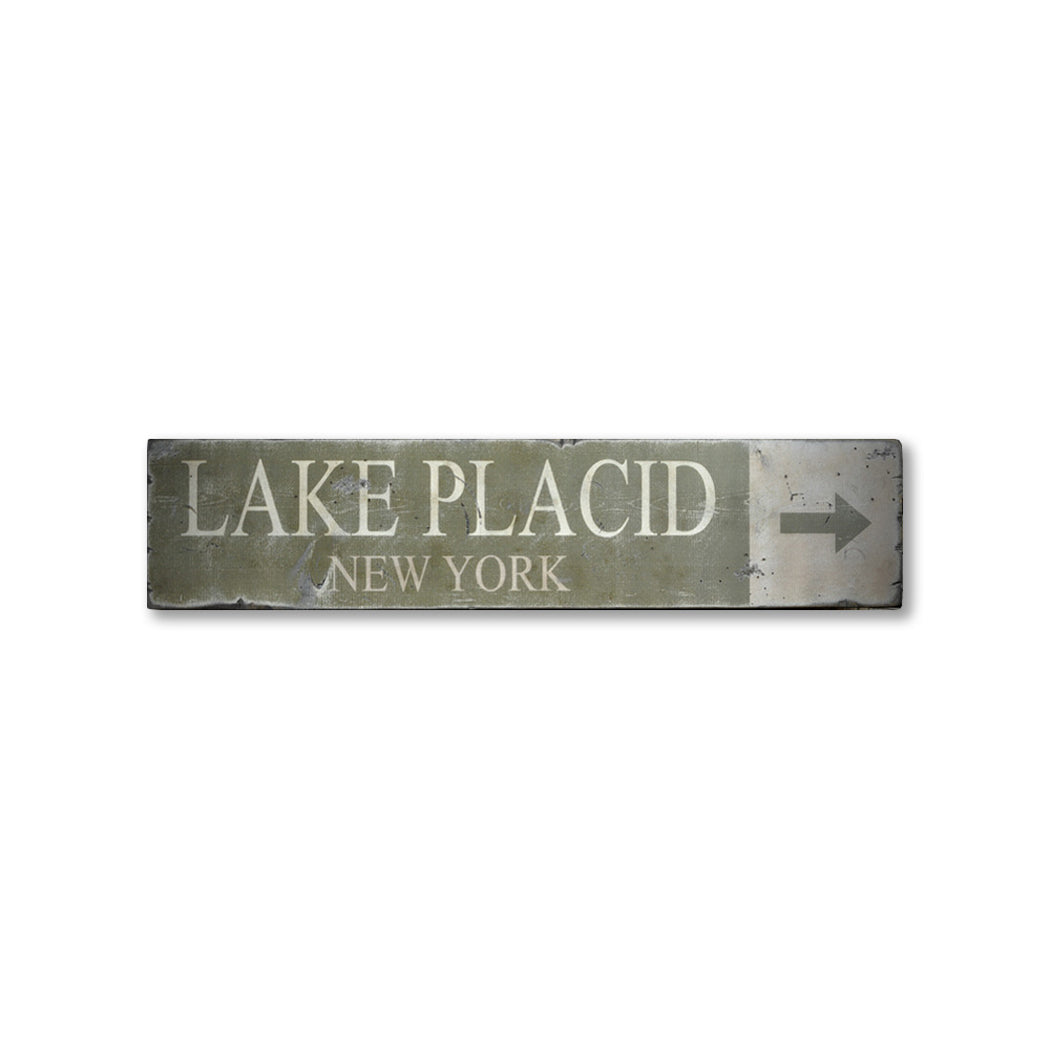 Lake Placid New York Rustic Wood Sign