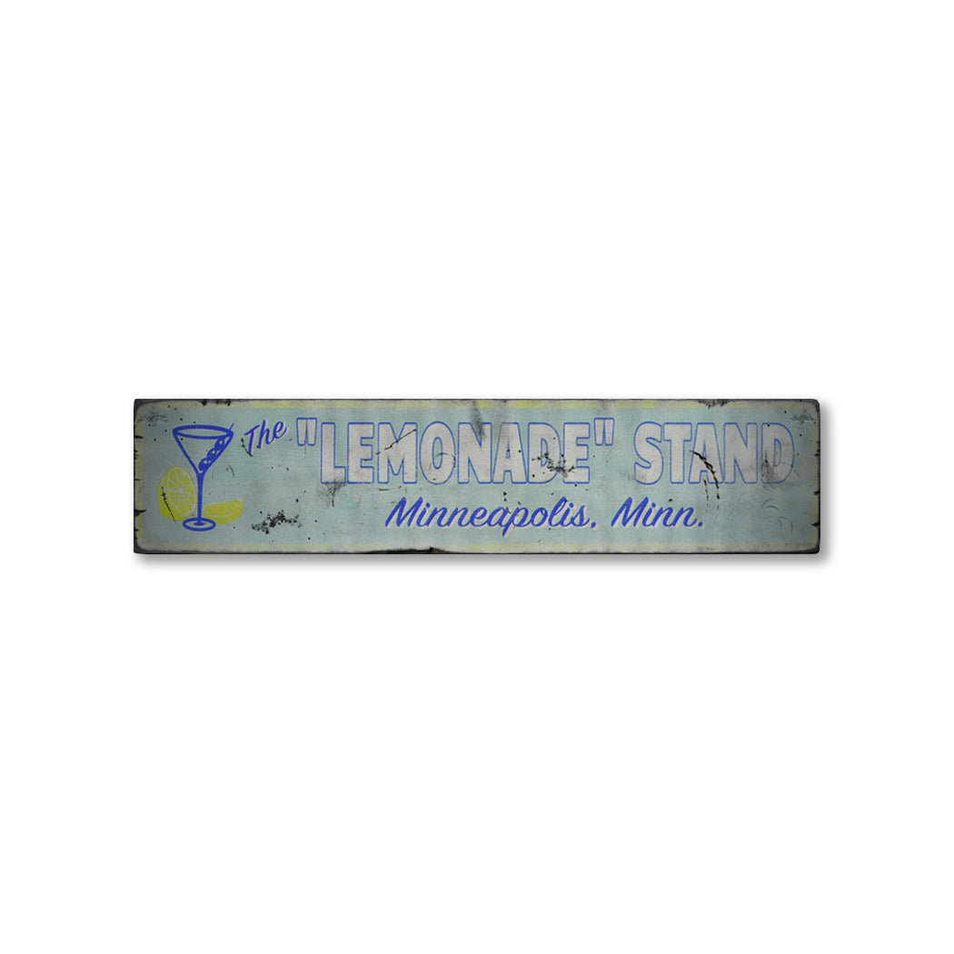 Lemonade Stand City State Rustic Wood Sign