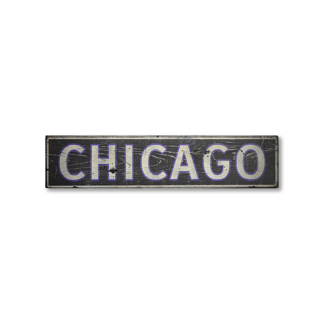 Chicago Or Your City Rustic Wood Sign