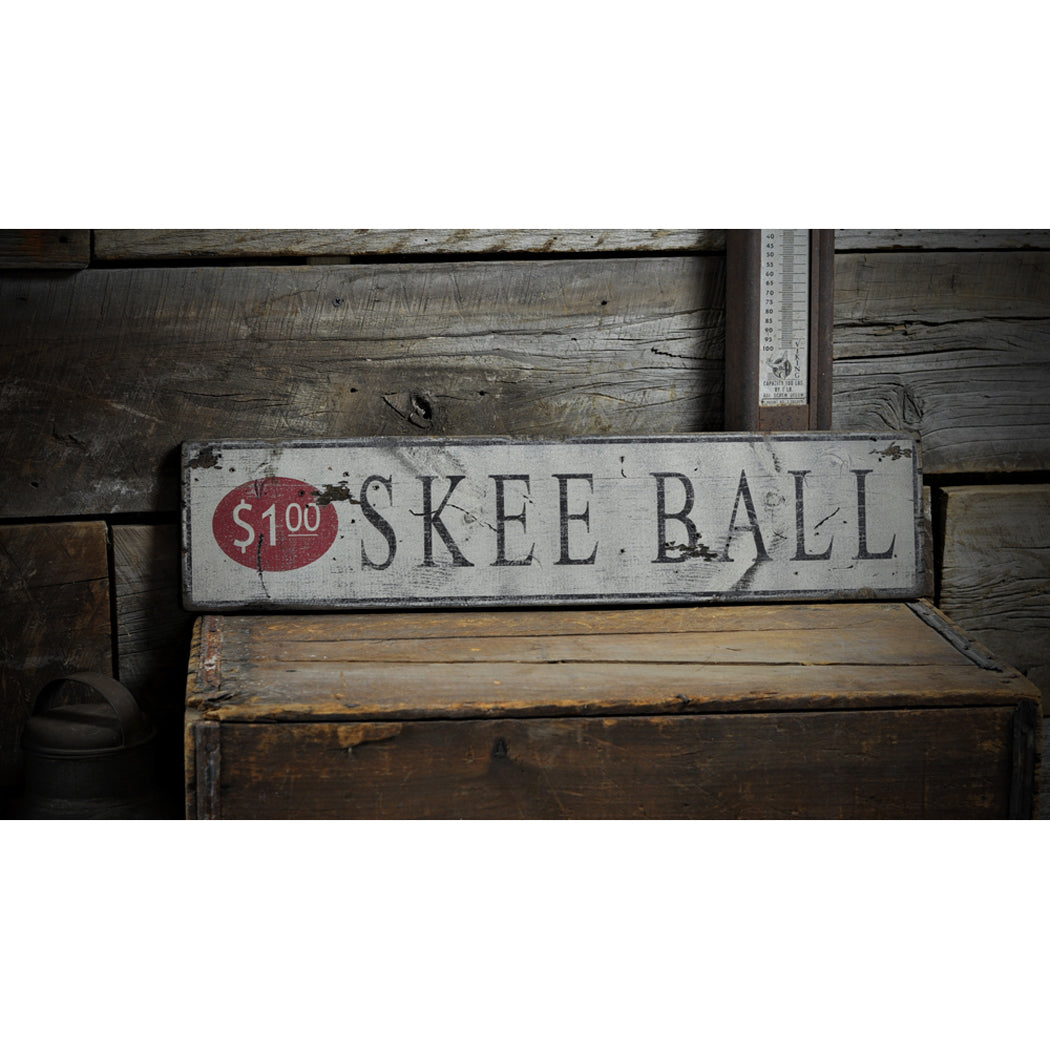 1.00 Skee Ball Rustic Wood Sign