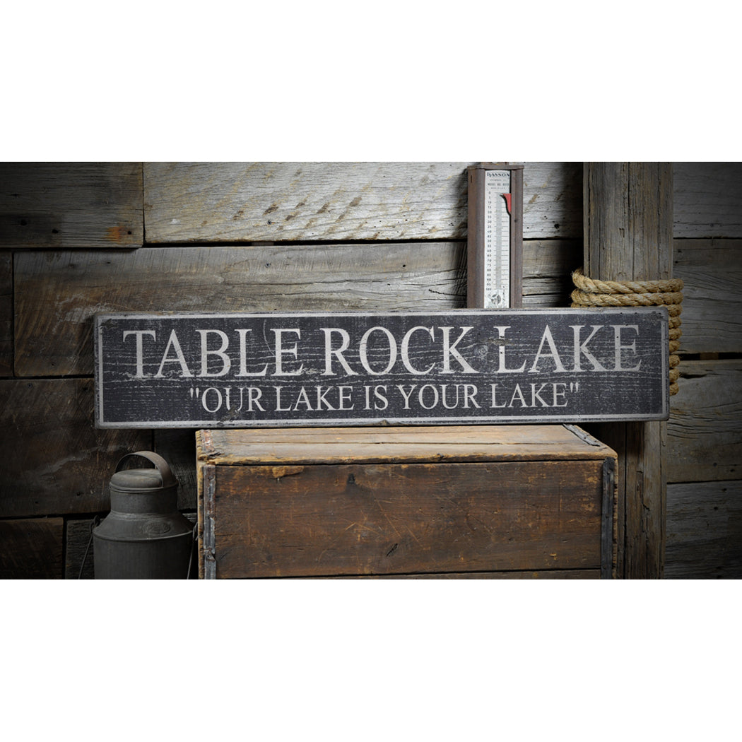 Lake House Name Rustic Wood Sign