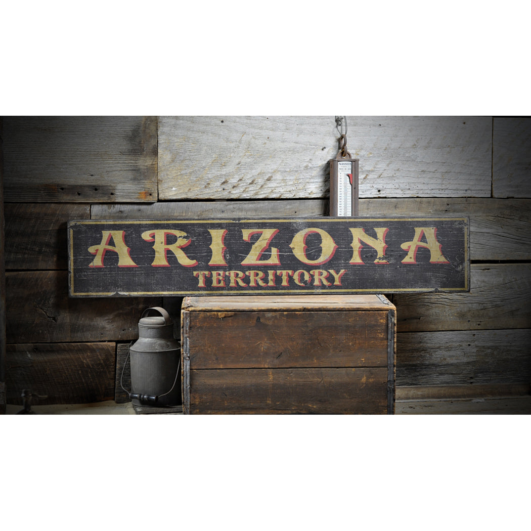 Arizona Territory Rustic Wood Sign