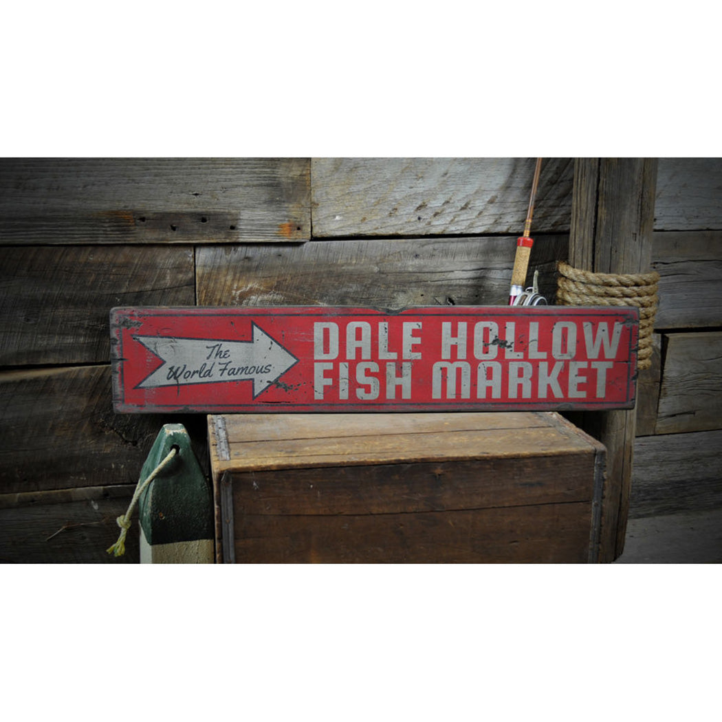 World Famous Fish Market Rustic Wood Sign