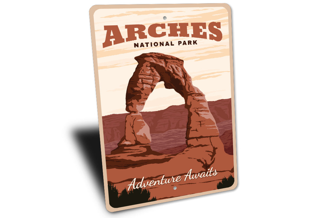 Arches National Park Adventure Awaits Sign