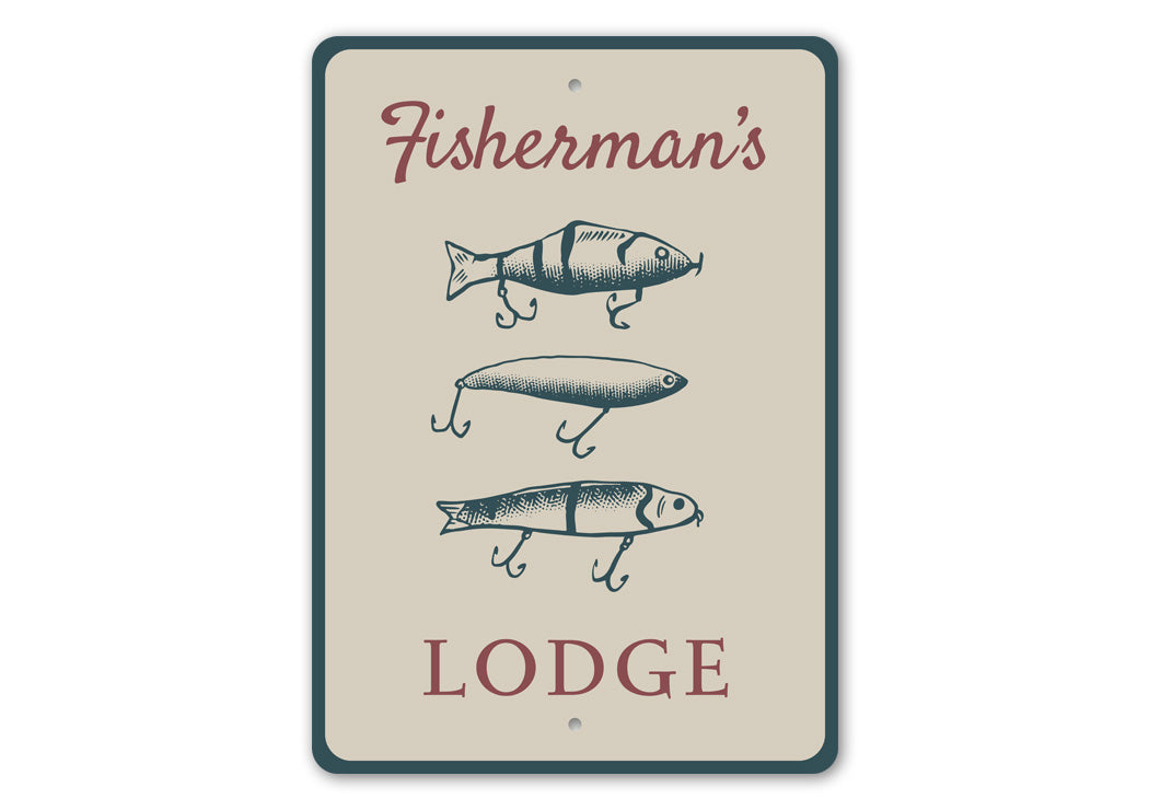 Fisherman's Lodge Fishing Lure Sign