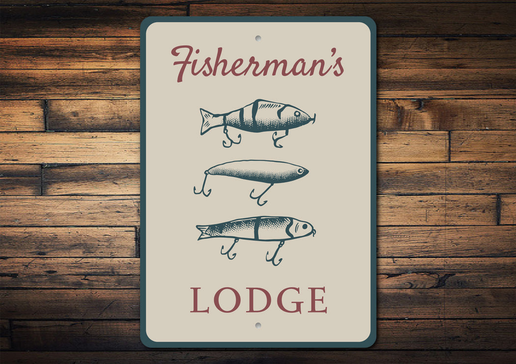 Fisherman's Lodge Fishing Lure Sign