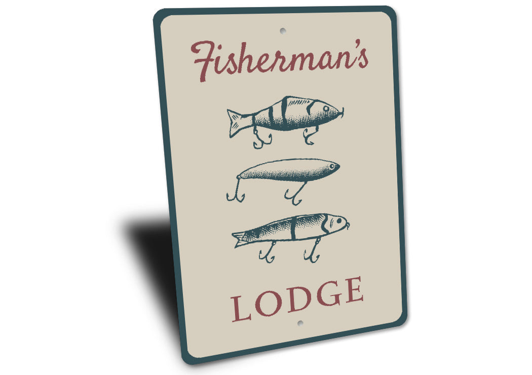 Fisherman's Lodge Fishing Lure Sign