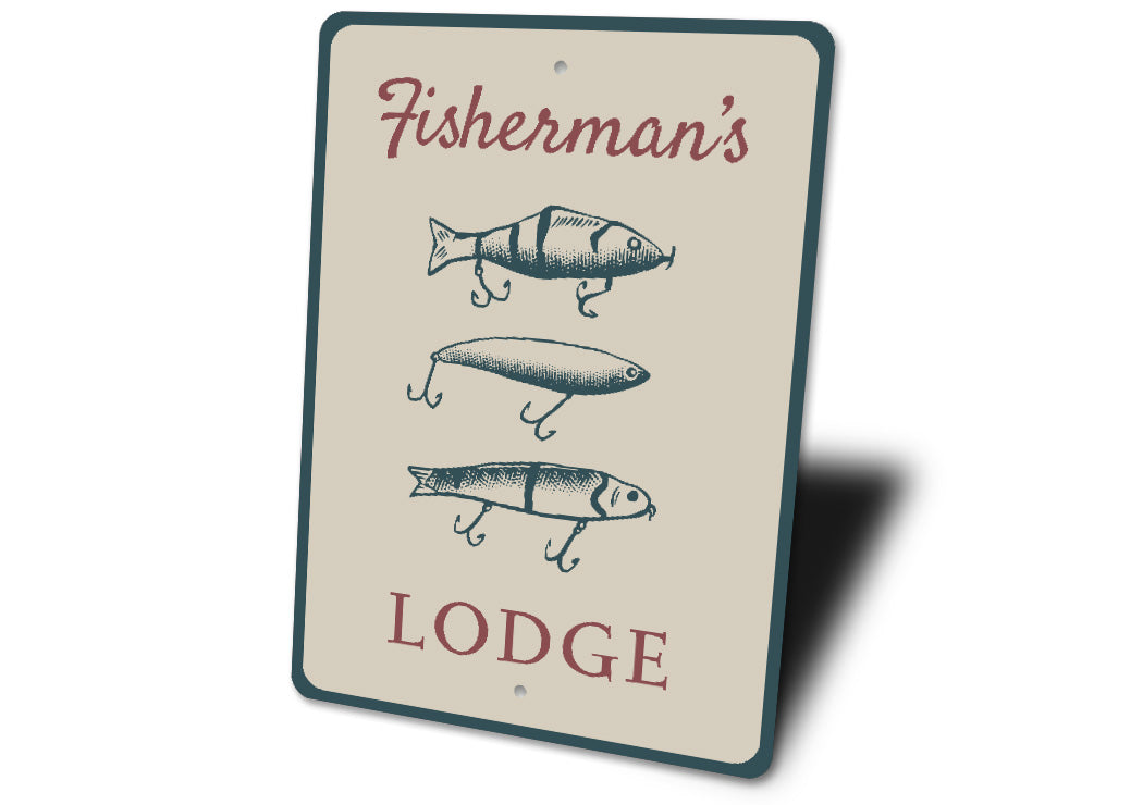 Fisherman's Lodge Fishing Lure Sign