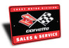 Chevy Motor Division Corvette Emblem Sales Service Sign