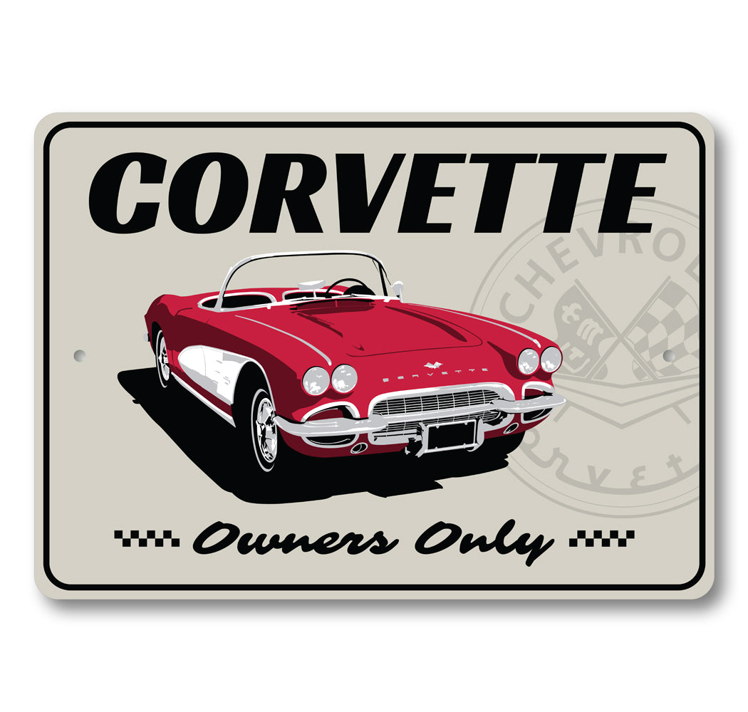 Corvette Owners Only Chevy Corvette Badge Sign