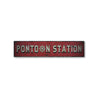 Pontoon Station Boat Dock Rustic Wood Sign