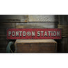 Pontoon Station Boat Dock Rustic Wood Sign