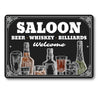 Saloon Beer Whiskey Billiards Welcome Bar Sign