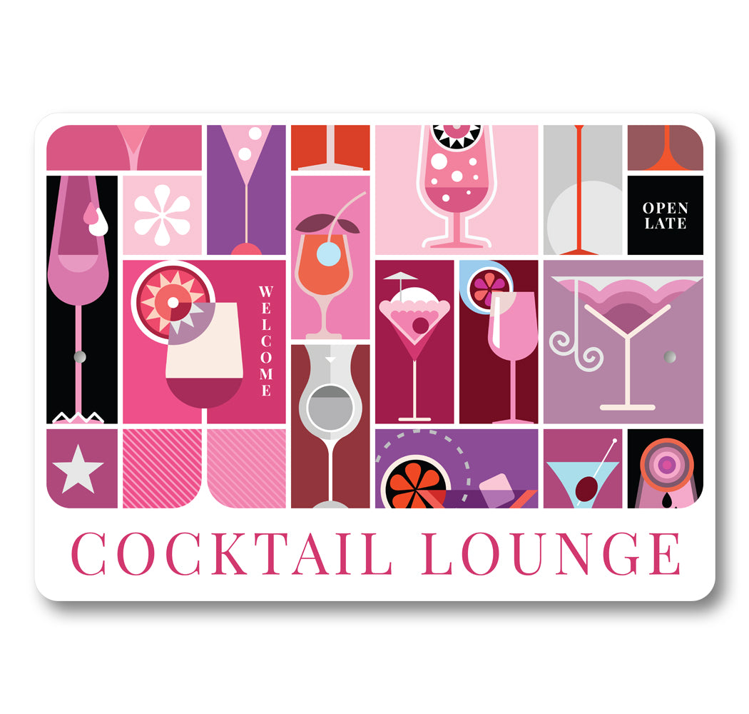 Cocktail Lounge Aluminum Metal Decor Bar Sign