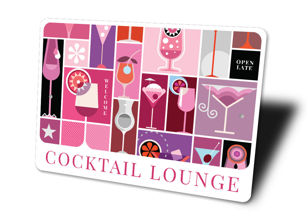 Cocktail Lounge Aluminum Metal Decor Bar Sign