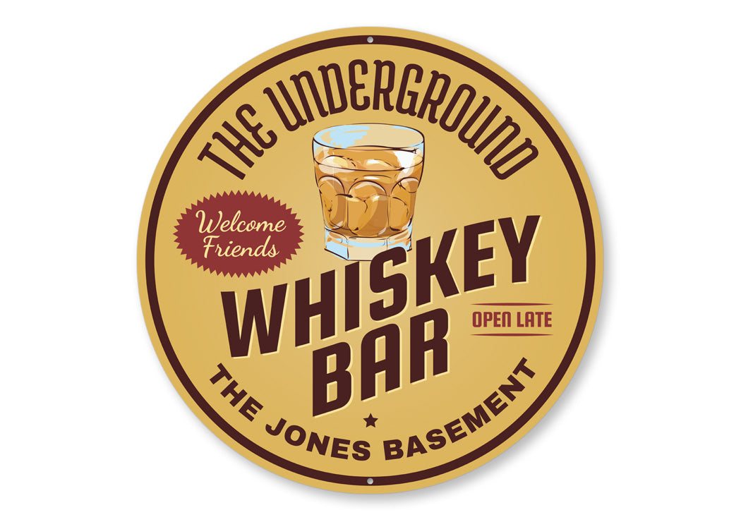 The Underground Whiskey Bar Custom Bar Sign