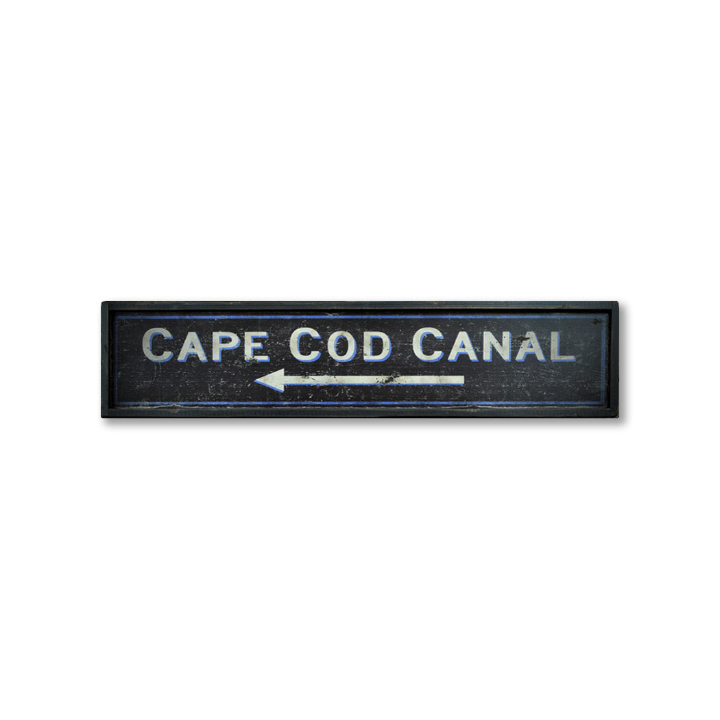 Cape Cod Canal Arrow Rustic Wood Sign