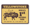 Yellowstone World's 1st National Park Coordinates Sign