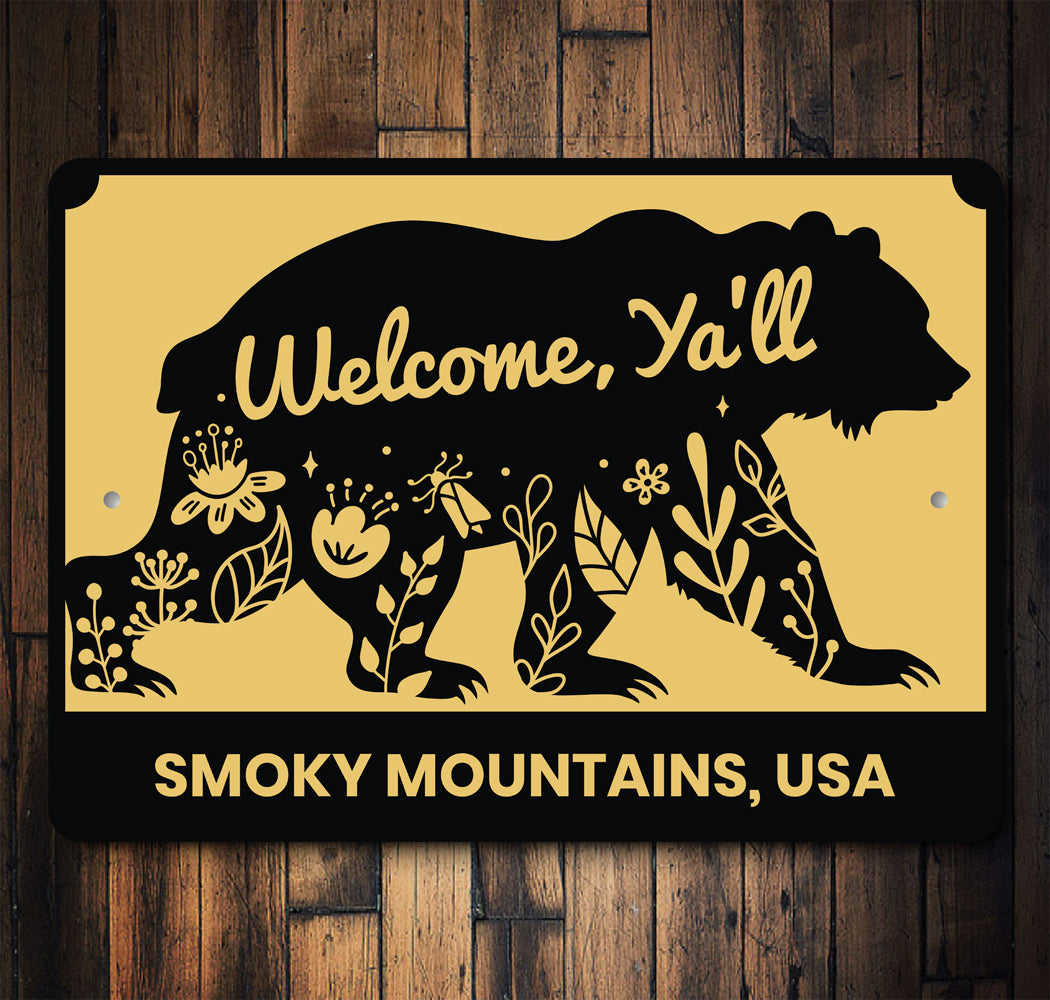 Smoky Mountains USA Welcome Sign