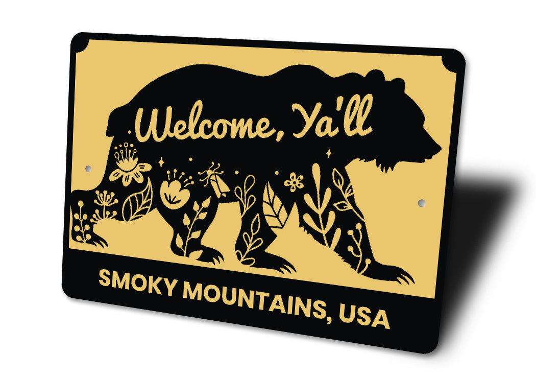 Smoky Mountains USA Welcome Sign