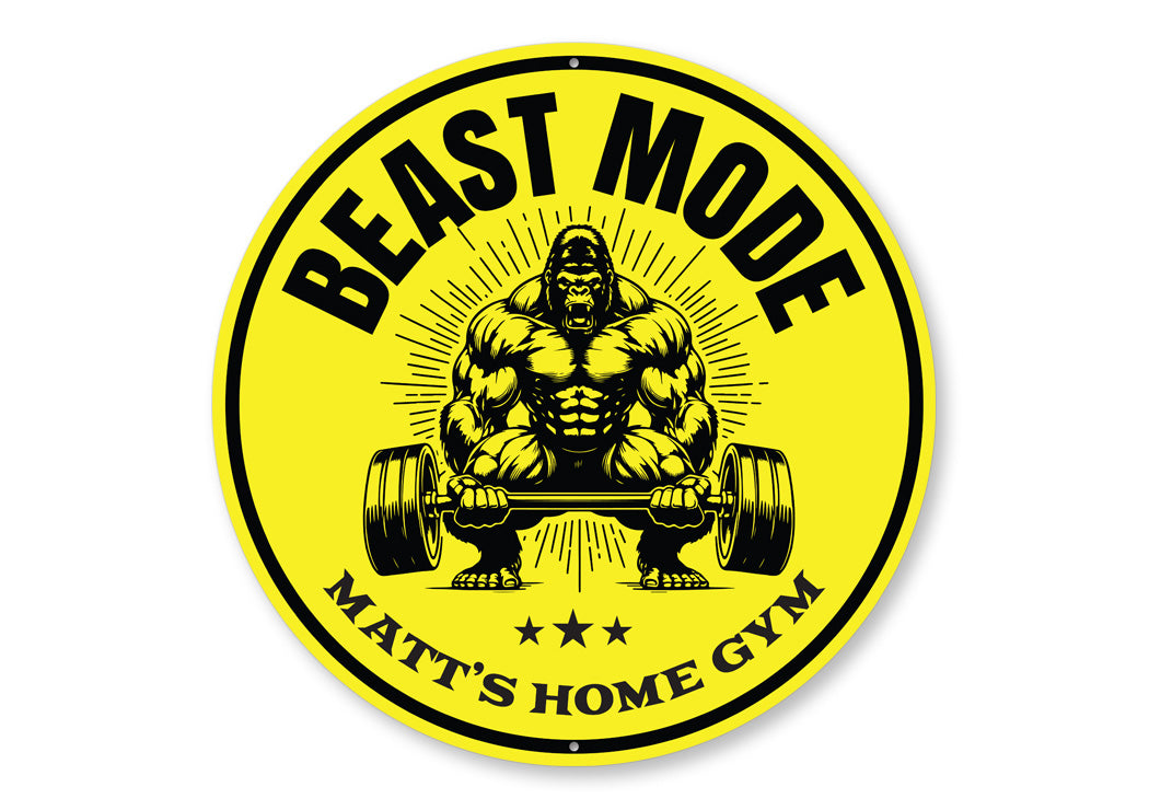 Beast Mode Personalized Home Gym Weight Lifting Sign – Lizton Sign Shop