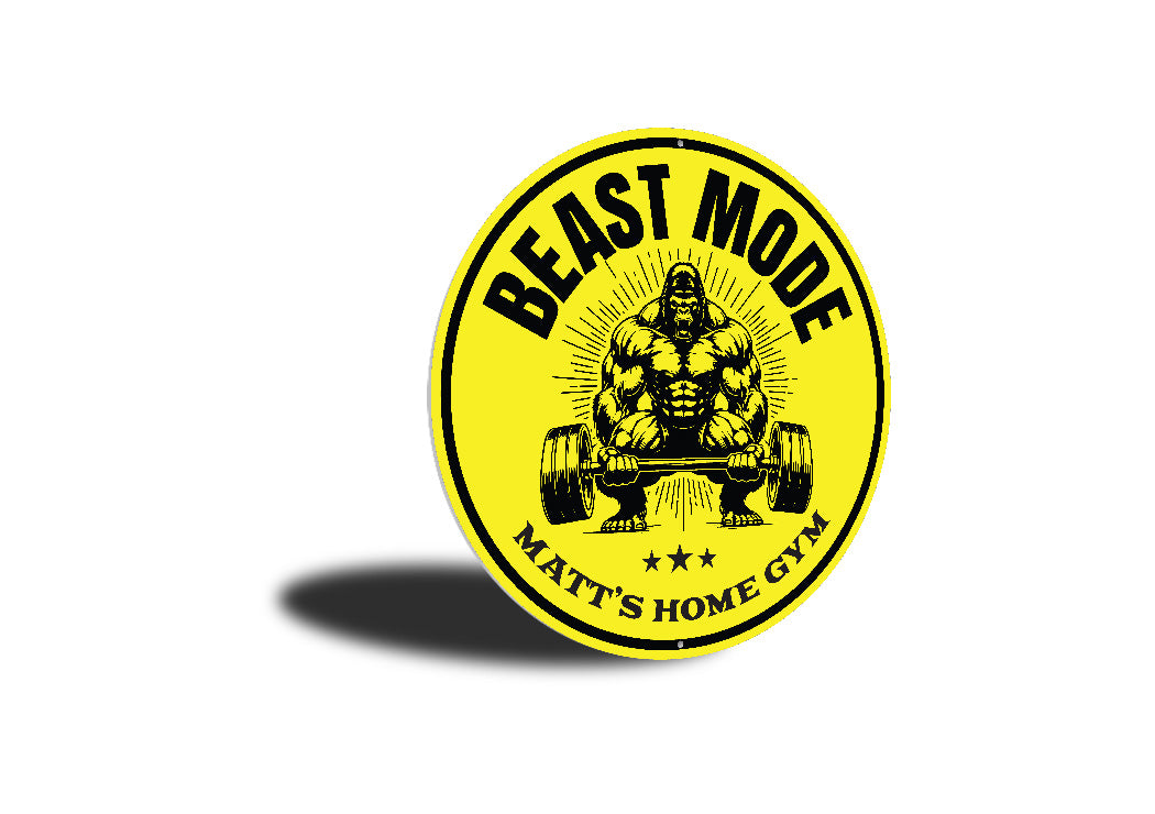 Beast Mode Personalized Home Gym Weight Lifting Sign