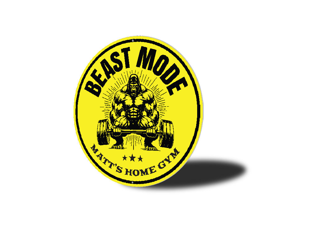 Beast Mode Personalized Home Gym Weight Lifting Sign