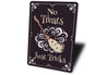 No Treats Just Tricks Halloween Broom Sign