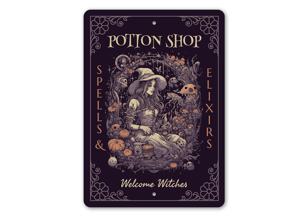 Potion Shop Spells And Elixers Welcome Witches Sign