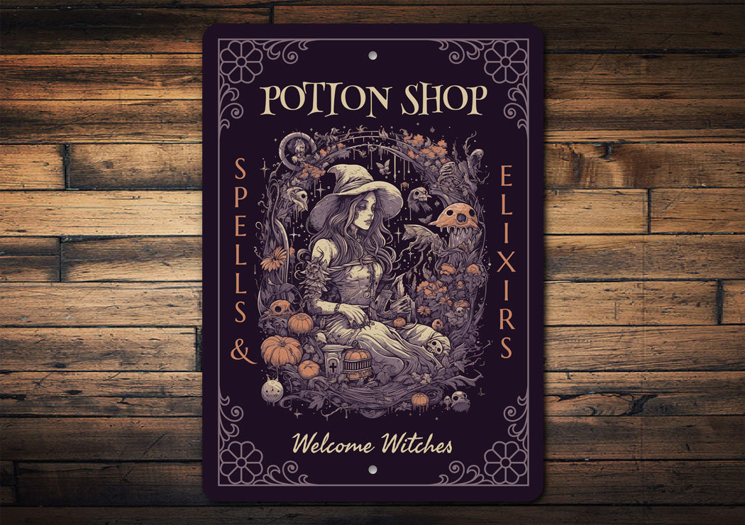 Potion Shop Spells And Elixers Welcome Witches Sign