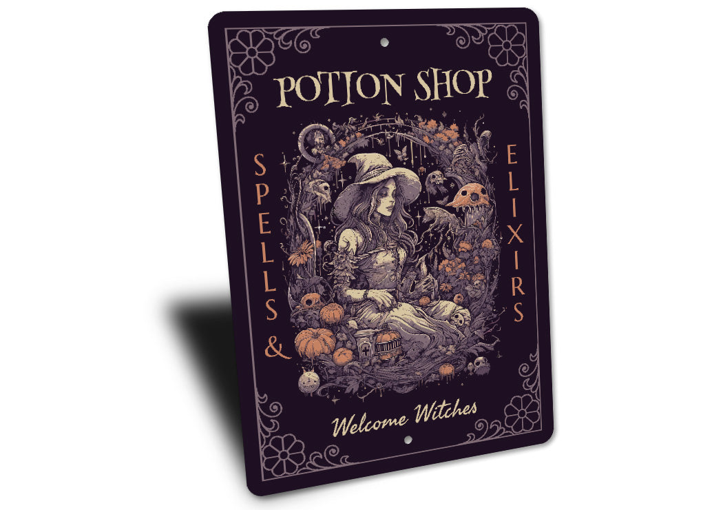 Potion Shop Spells And Elixers Welcome Witches Sign