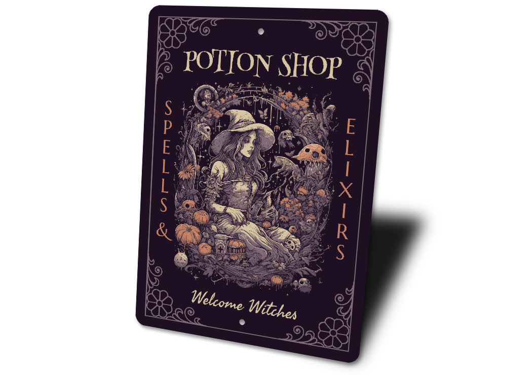 Potion Shop Spells And Elixers Welcome Witches Sign