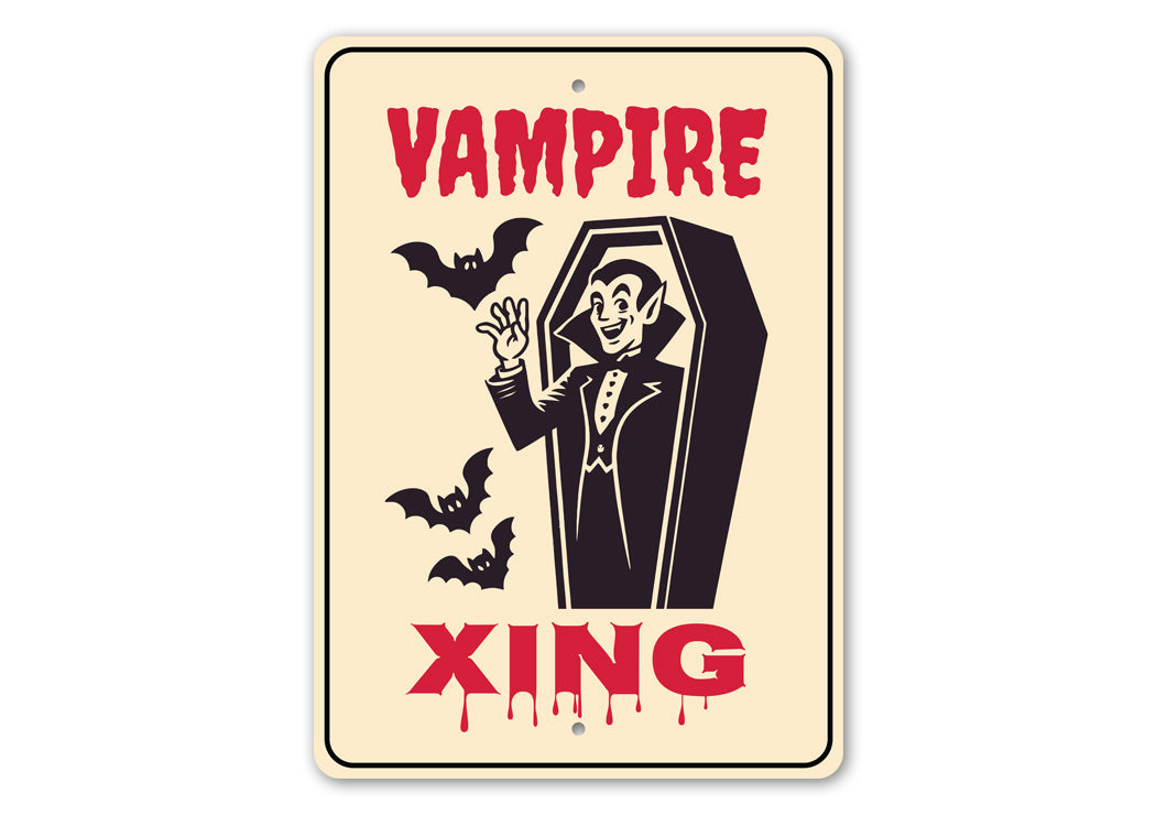 Vampire Coffin Xing Halloween Sign