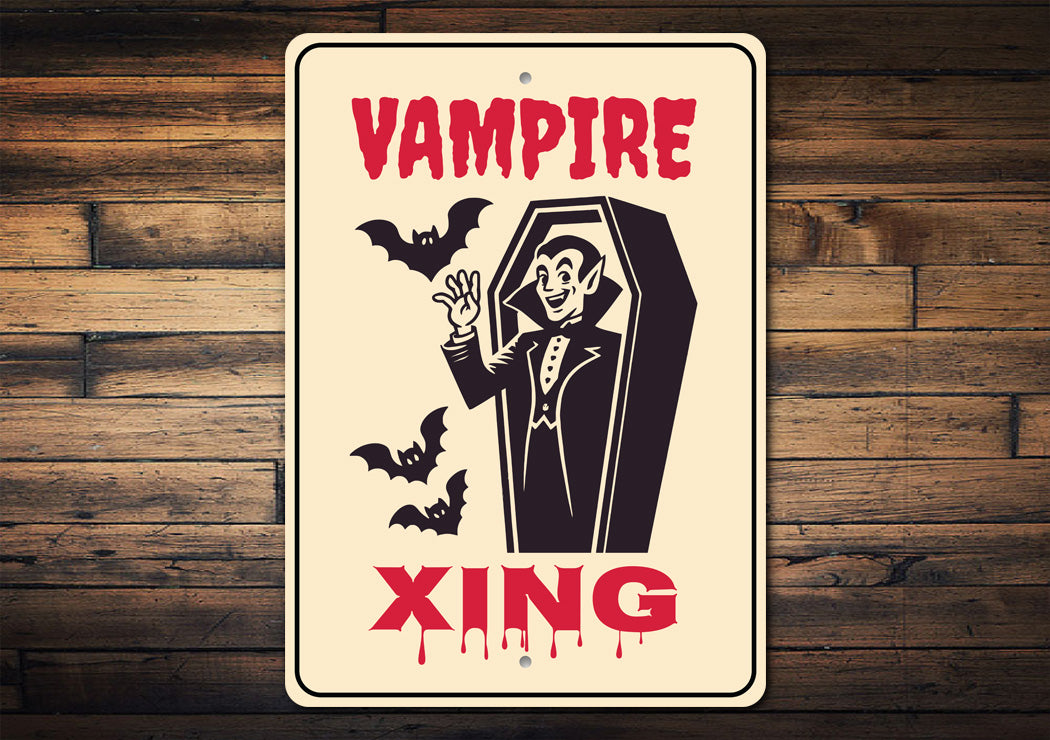 Vampire Coffin Xing Halloween Sign