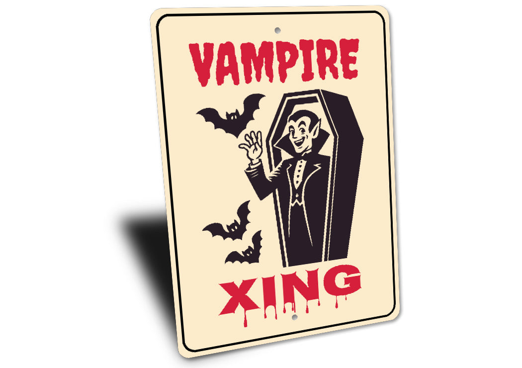 Vampire Coffin Xing Halloween Sign