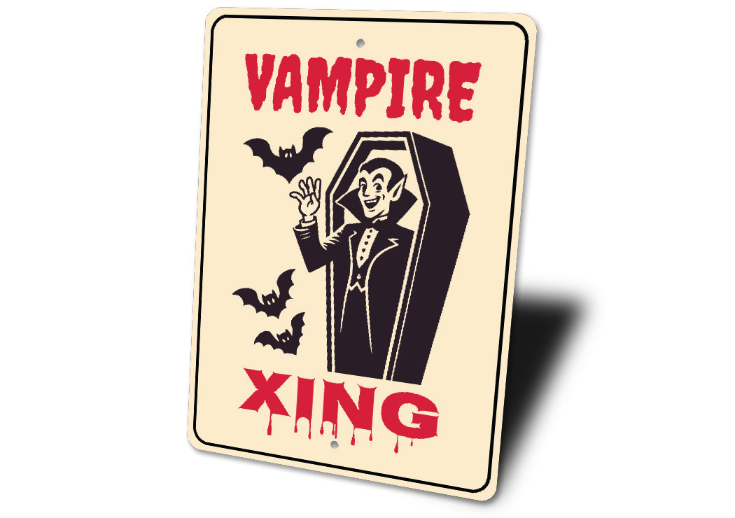 Vampire Coffin Xing Halloween Sign