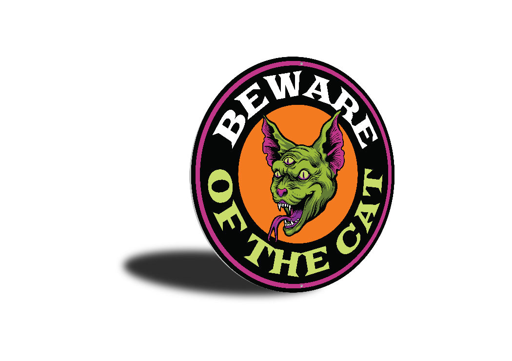 Beware Of The Cat Scary Halloween Sign