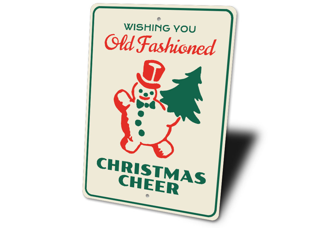 Wishing You Christmas Cheer Snowman Sign