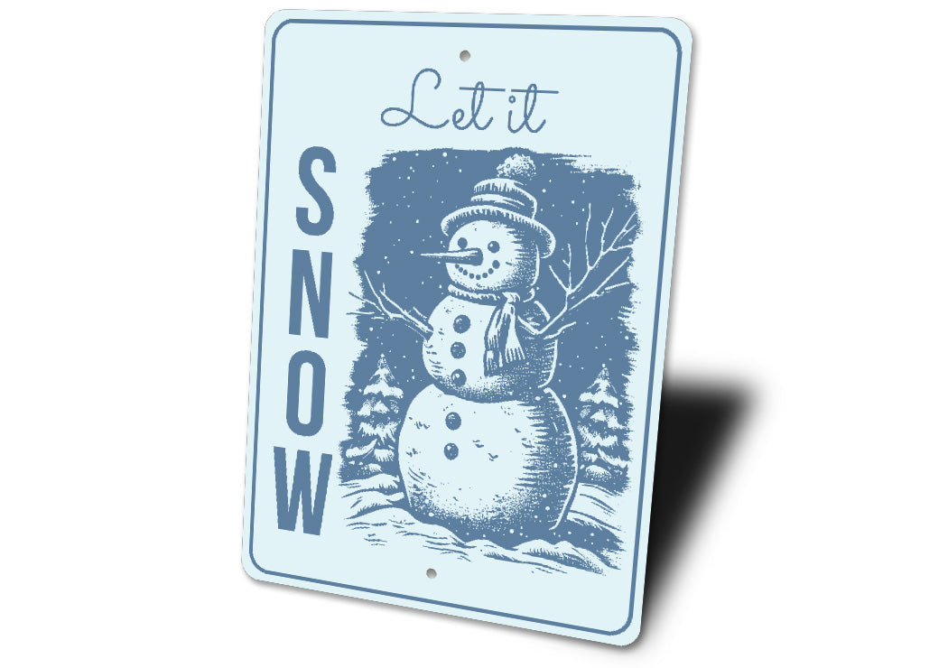 Snowman Let It Snow Sign