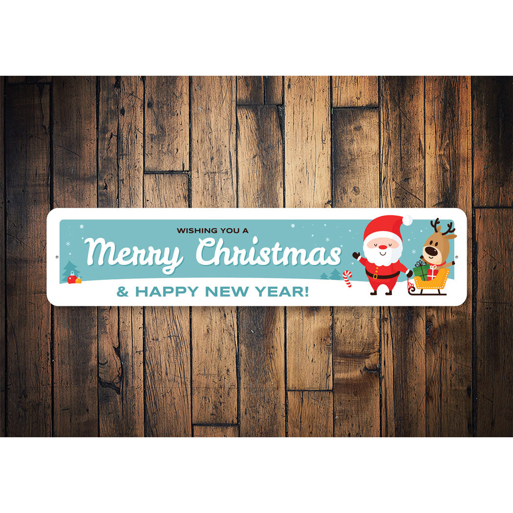 Wishing you a Merry Christmas Santa Greeting Sgin