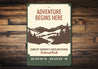 Adventure Begins Here Great Smoky Mountains Metal Park Sign