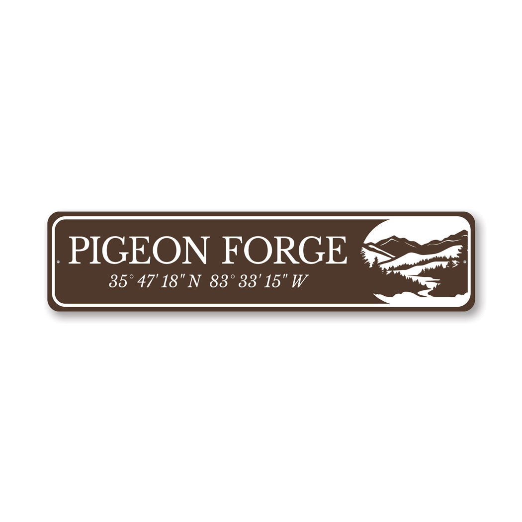 Pigeon Forge Coordinates Sign