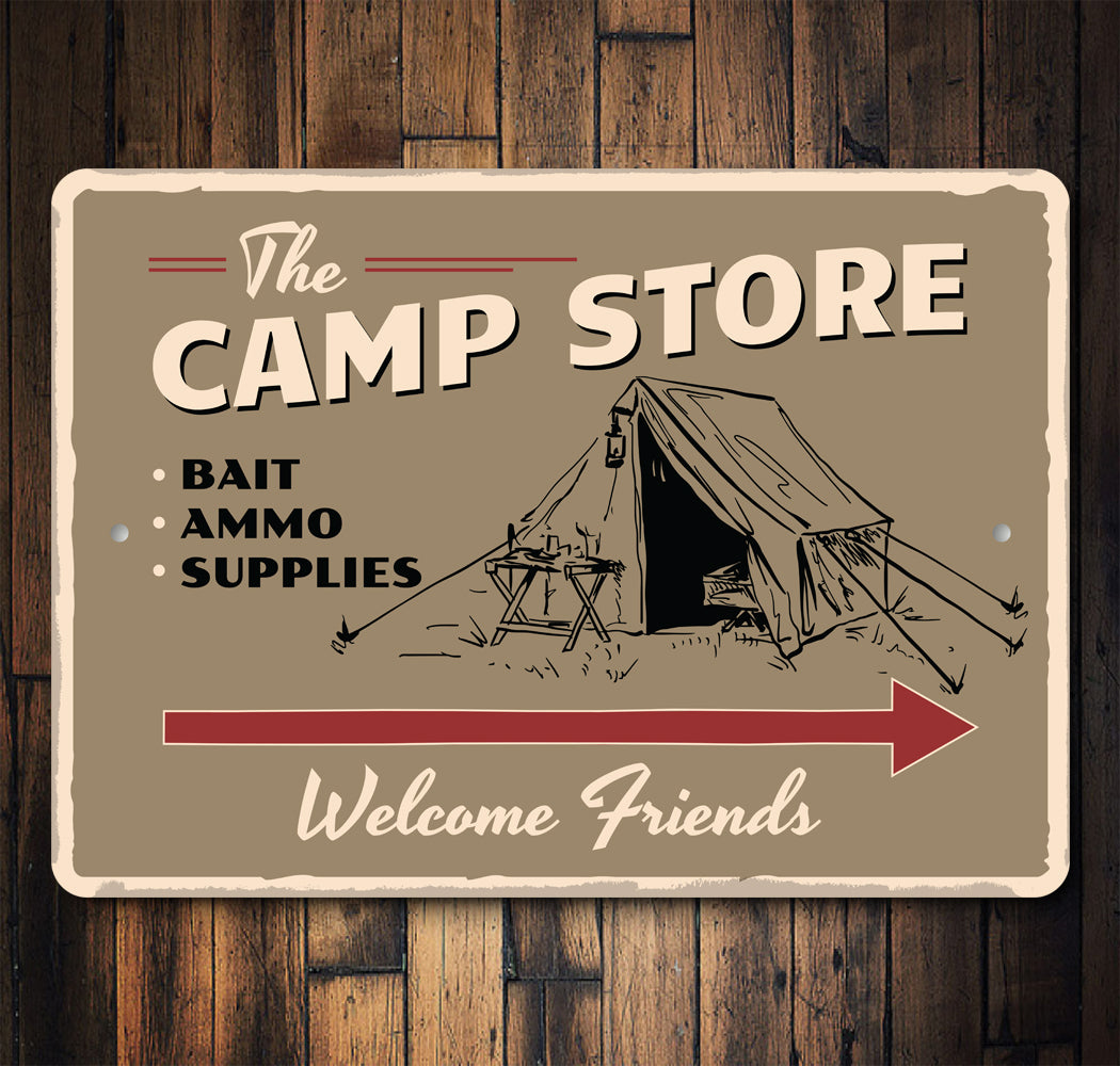 The Camp Store Bait Ammo Supplies Sign