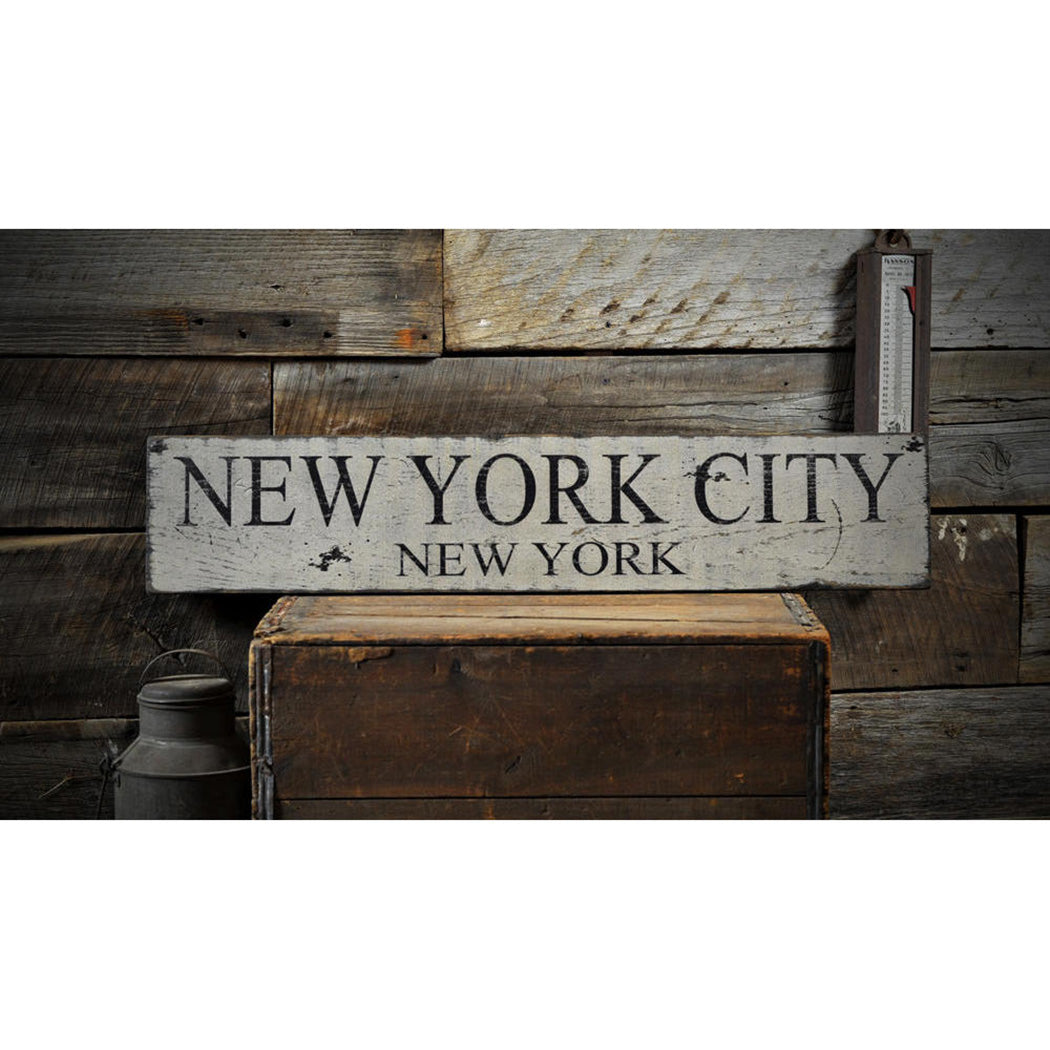 New York City New York Rustic Wood Sign