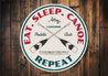 Eat Sleep Canoe Repeat Paddle Club Sign