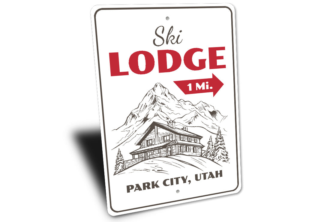 Ski Lodge 1 Mile Park City Utah Sign