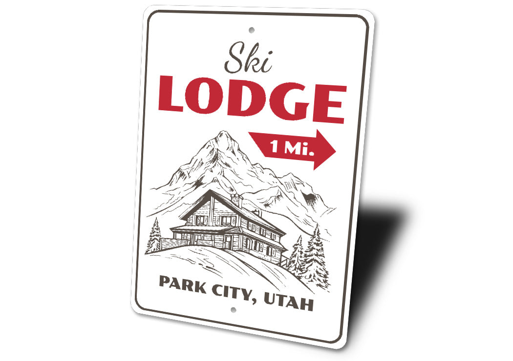 Ski Lodge 1 Mile Park City Utah Sign