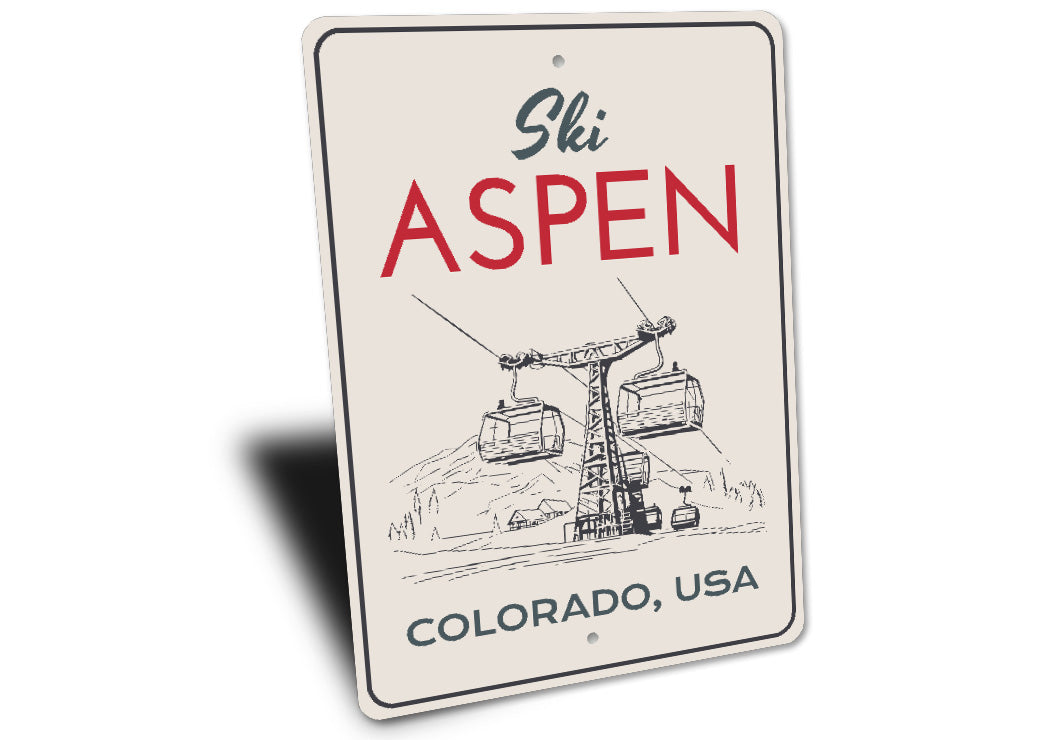 Ski Aspen Colorado USA Ski Lift Sign