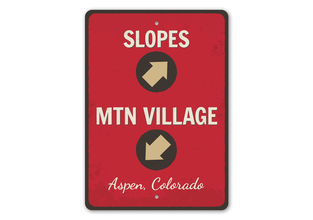 Slopes Mountain Village Aspen Colorado Ski Sign